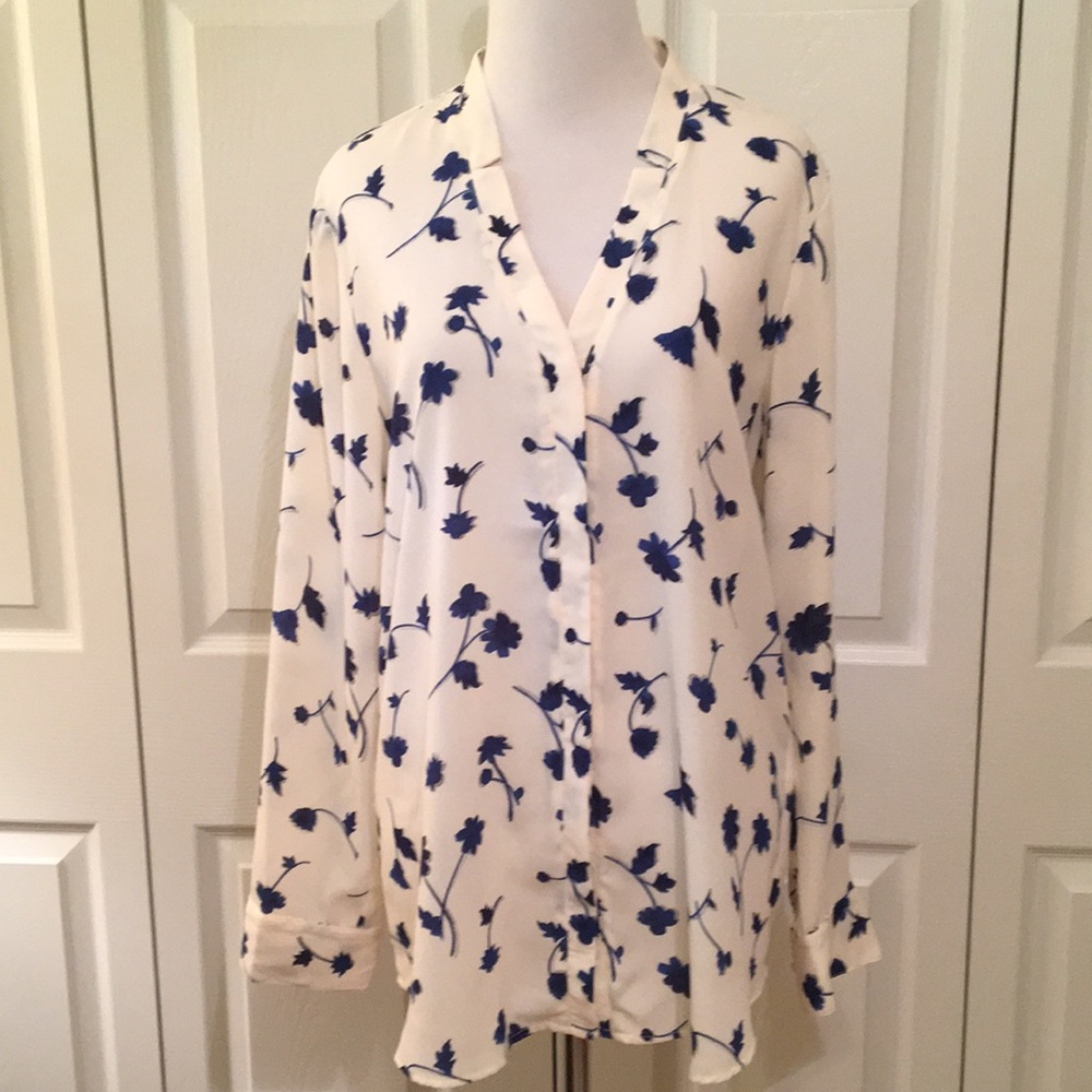 Banana Republic floral print blouse size M